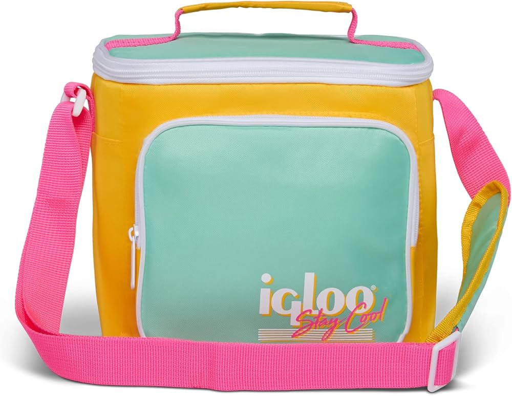 Igloo Retro 90s Lunch Coolers, Insulated Lunch Bag, Square Lunch Box Cooler with Front Pocket & A... | Amazon (US)