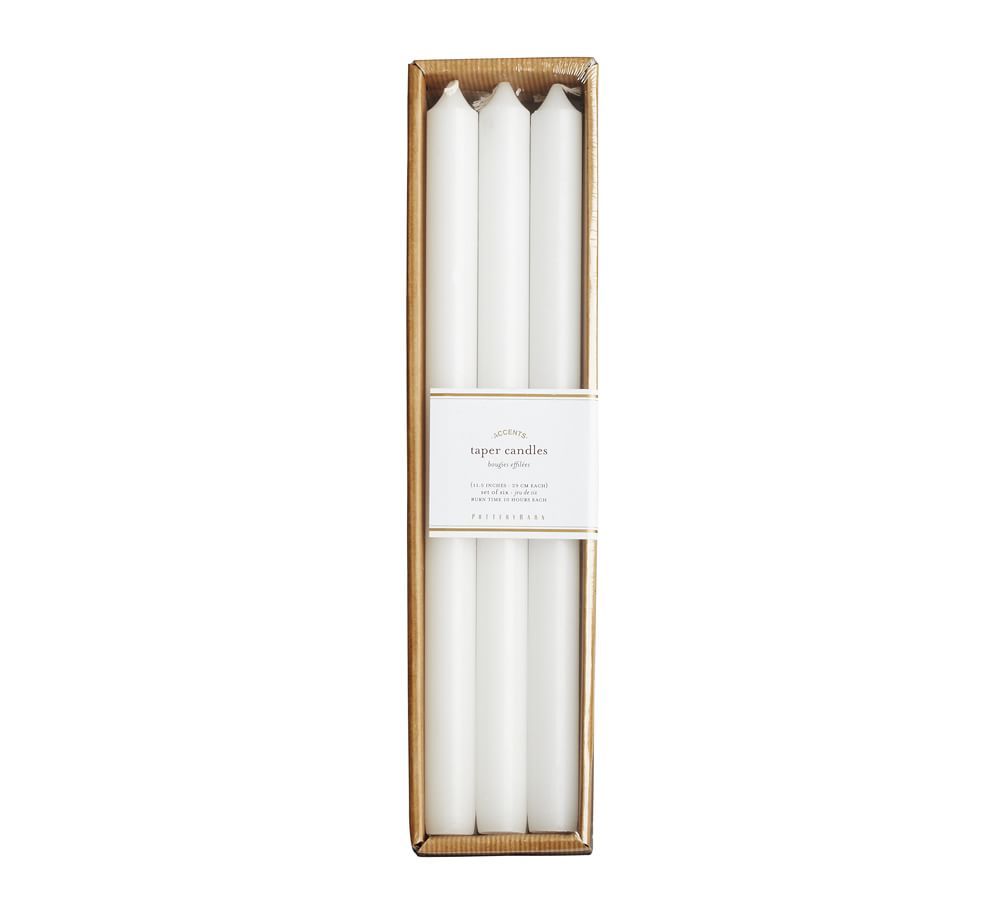 Unscented Taper Candle, Set of 6, Ivory - Set Of 6 | Pottery Barn (US)