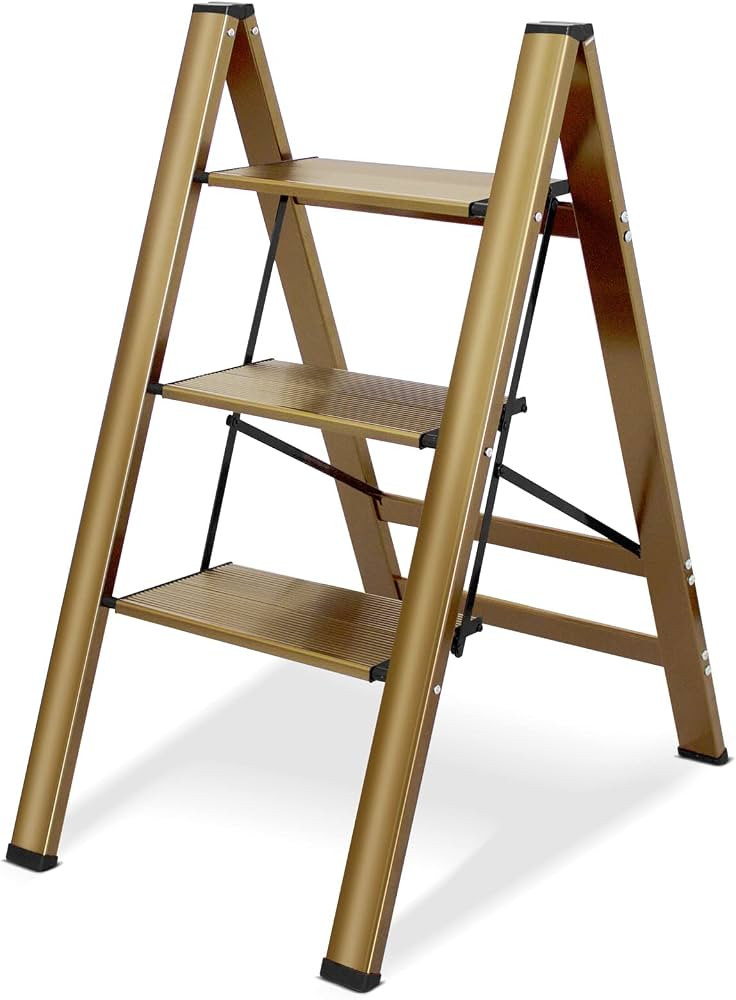 DOFIMATE 3 Step Ladder,Step Ladder 3 Step Folding,3 Step Ladder Folding Step Stools with Wide Ant... | Amazon (US)