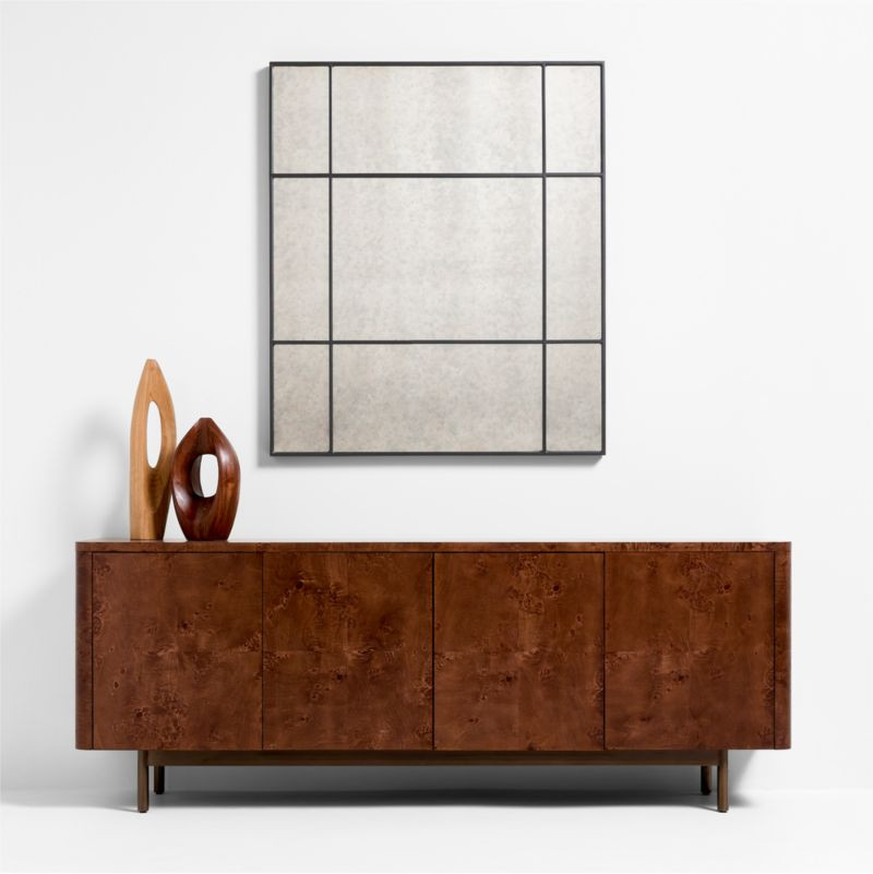 Navara Black Antiqued Wall Mirror 40""x47 | Crate & Barrel