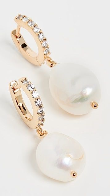 Polished Gold and Rhinestone Earrings | Shopbop