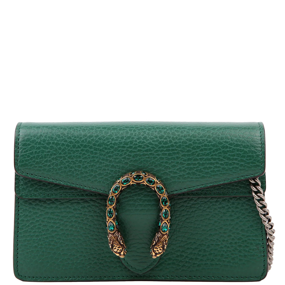476432 Dionysus Leather Super Mini Green | Keeks Designer Handbags