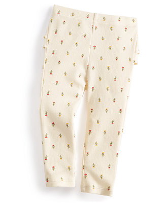 Baby Girls Felicity Field Floral-Print Ribbed Ruffled-Back Leggings, Created for Macy's | Macy's