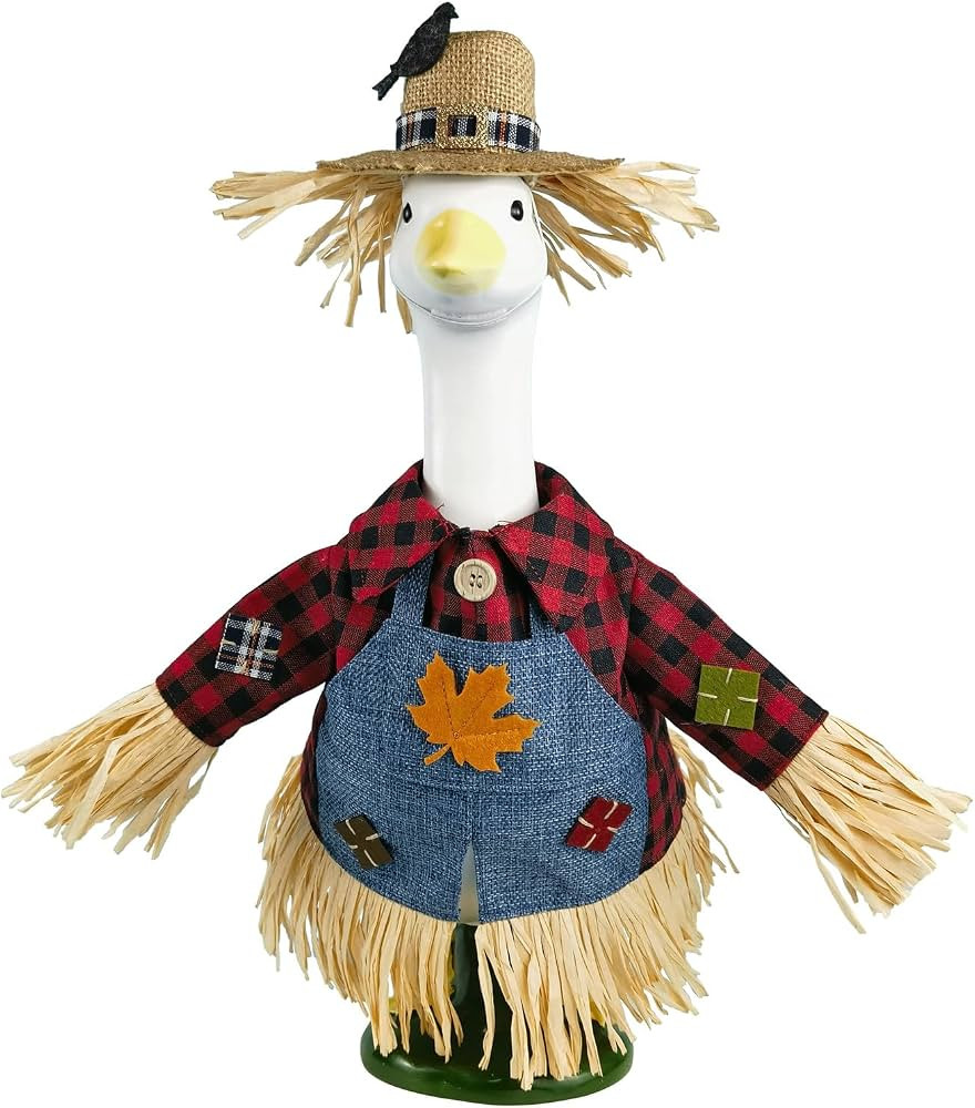 Scarecrow Porch Goose Outfits for 23 Inch Lawn Statue, Costume for Plastic/Cement Goose Statue, S... | Amazon (US)