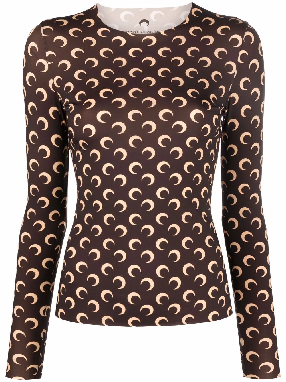 Marine Serre Crescent Moon Print Jersey Top - Farfetch | Farfetch Global