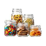 EatNeat 5-Piece Airtight Glass Kitchen Canisters with Glass Lids - Set of 5 Mason Jars for Food S... | Amazon (US)