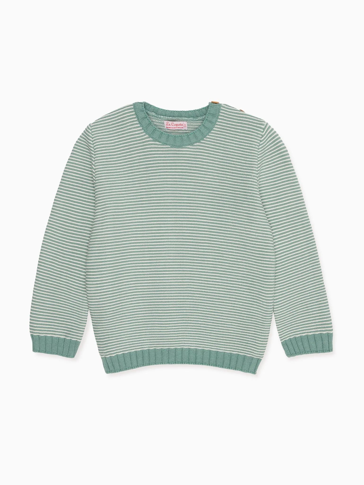 Sage Green Bromo Boy Cotton Sweater | La Coqueta (US)