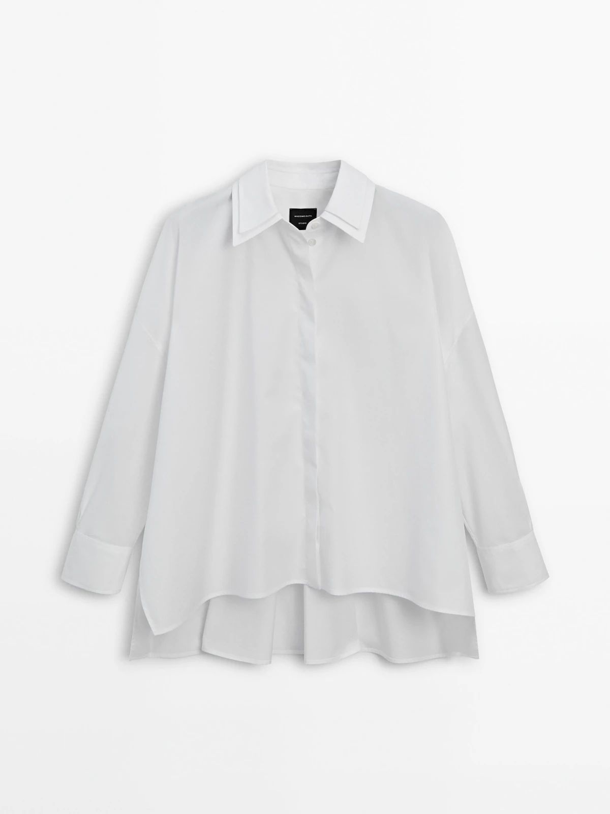 Poplin shirt with layered collar detail - Studio | Massimo Dutti (US)