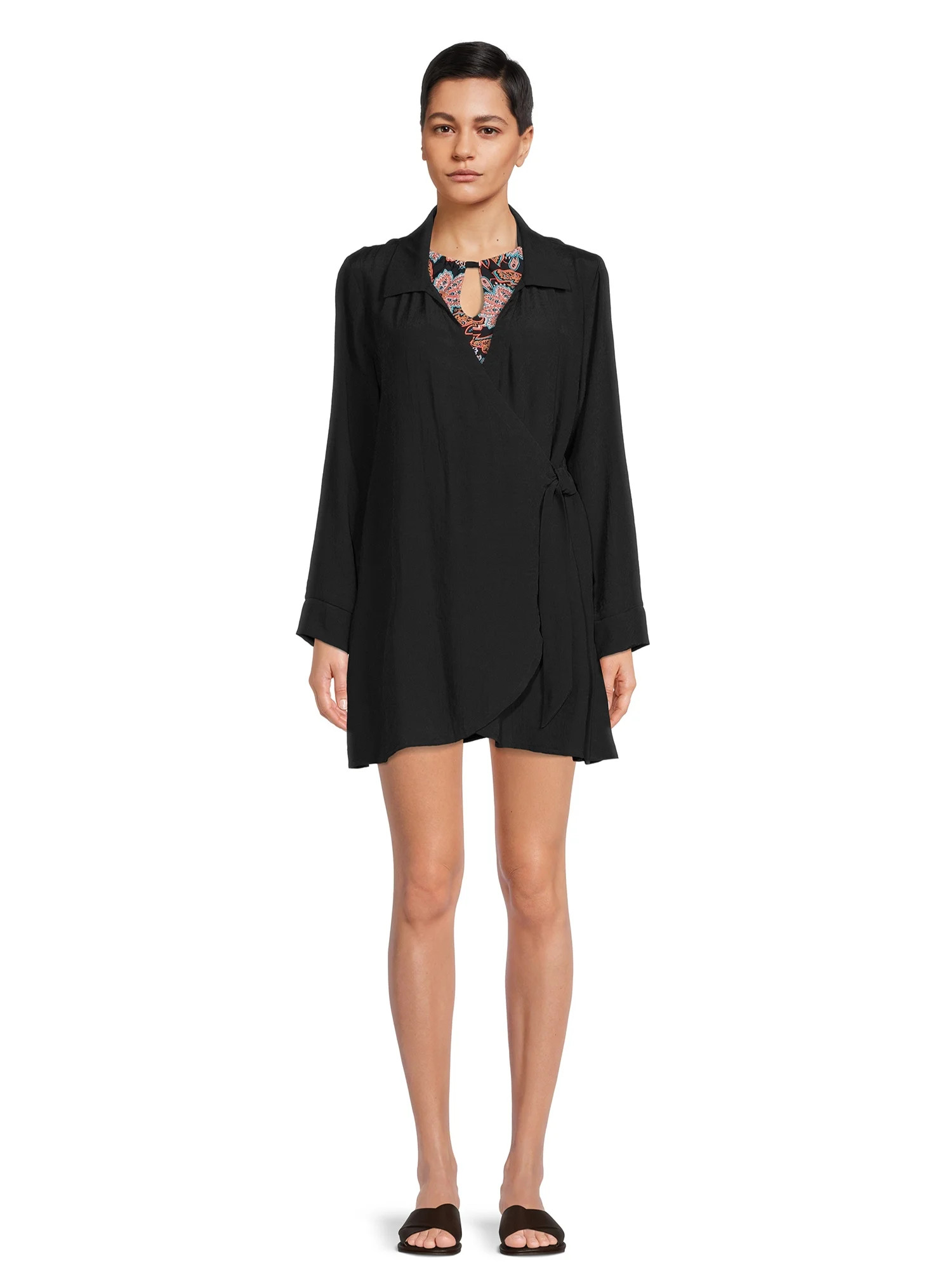 Time and Tru Women's Wrap Cover Up Jacket | Walmart (US)