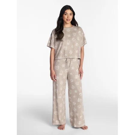 Halloween and Fall Women's Hacci Knit Sleep Top with Short Sleeves from Way to Celebrate, Sizes XS-3X | Walmart (US)