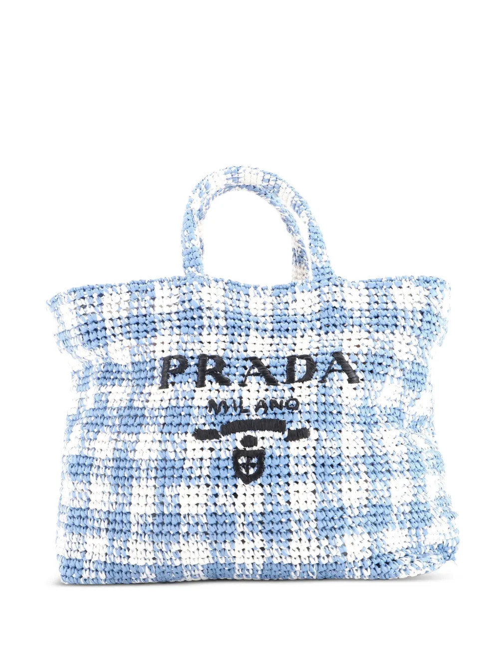 Prada Pre-Owned Logo Raffia Large tote bag - Blue | Farfetch Global
