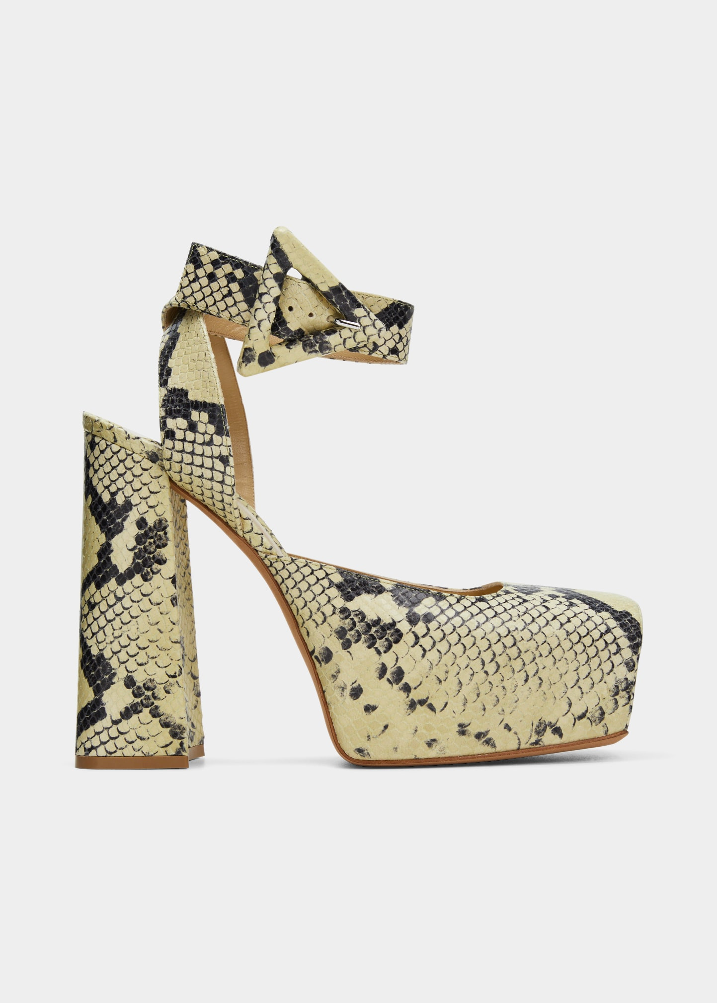 Bottega Veneta Python-Print Buckle Platform Pumps | Bergdorf Goodman