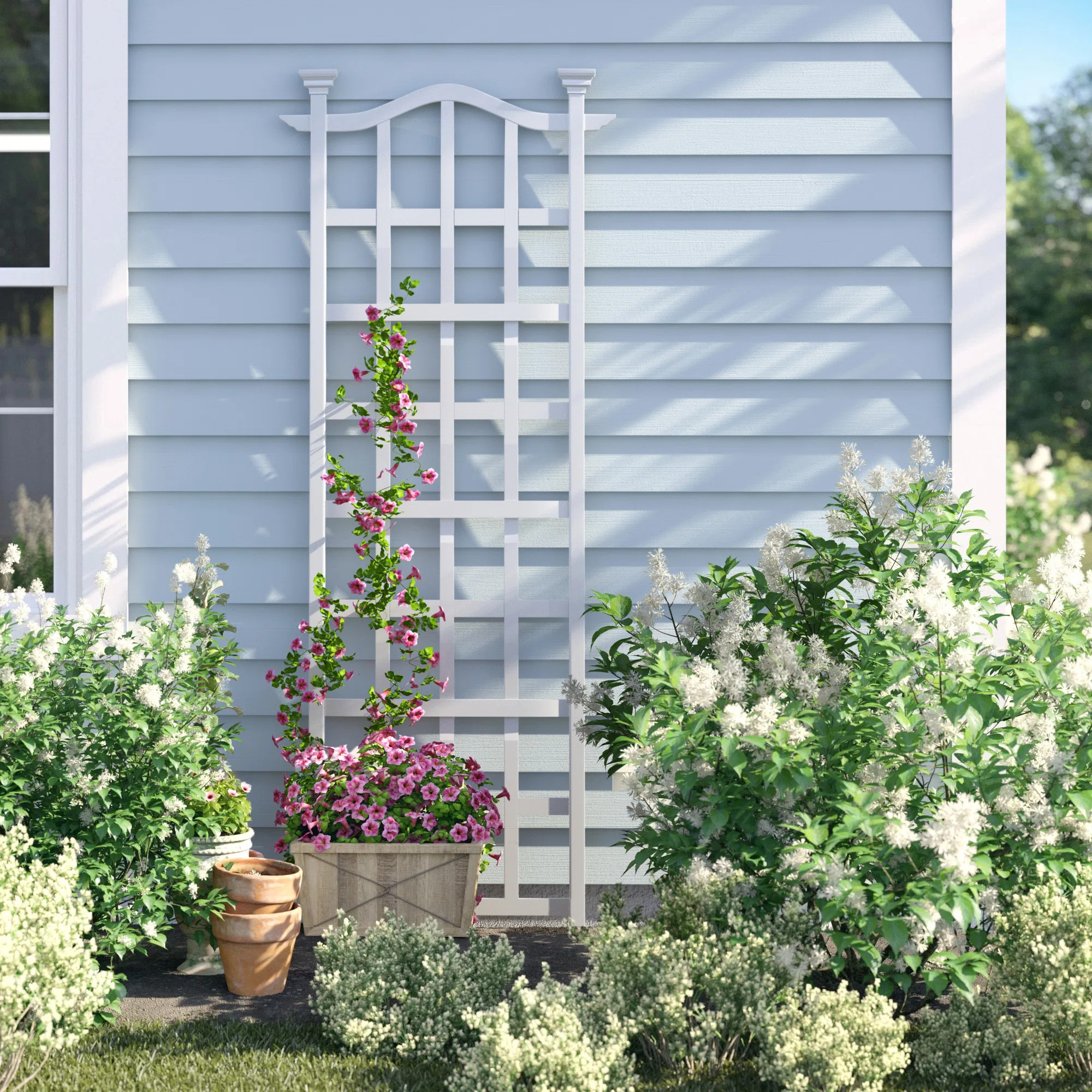 Kerrimore 79.1'' H x 30'' W Vinyl Lattice Panel Trellis | Wayfair North America