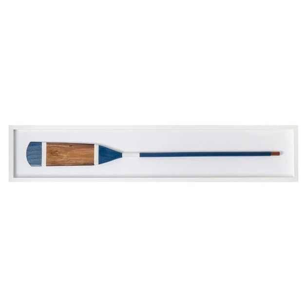 Nautical Oar Framed Art - White/Blue | Cailini Coastal