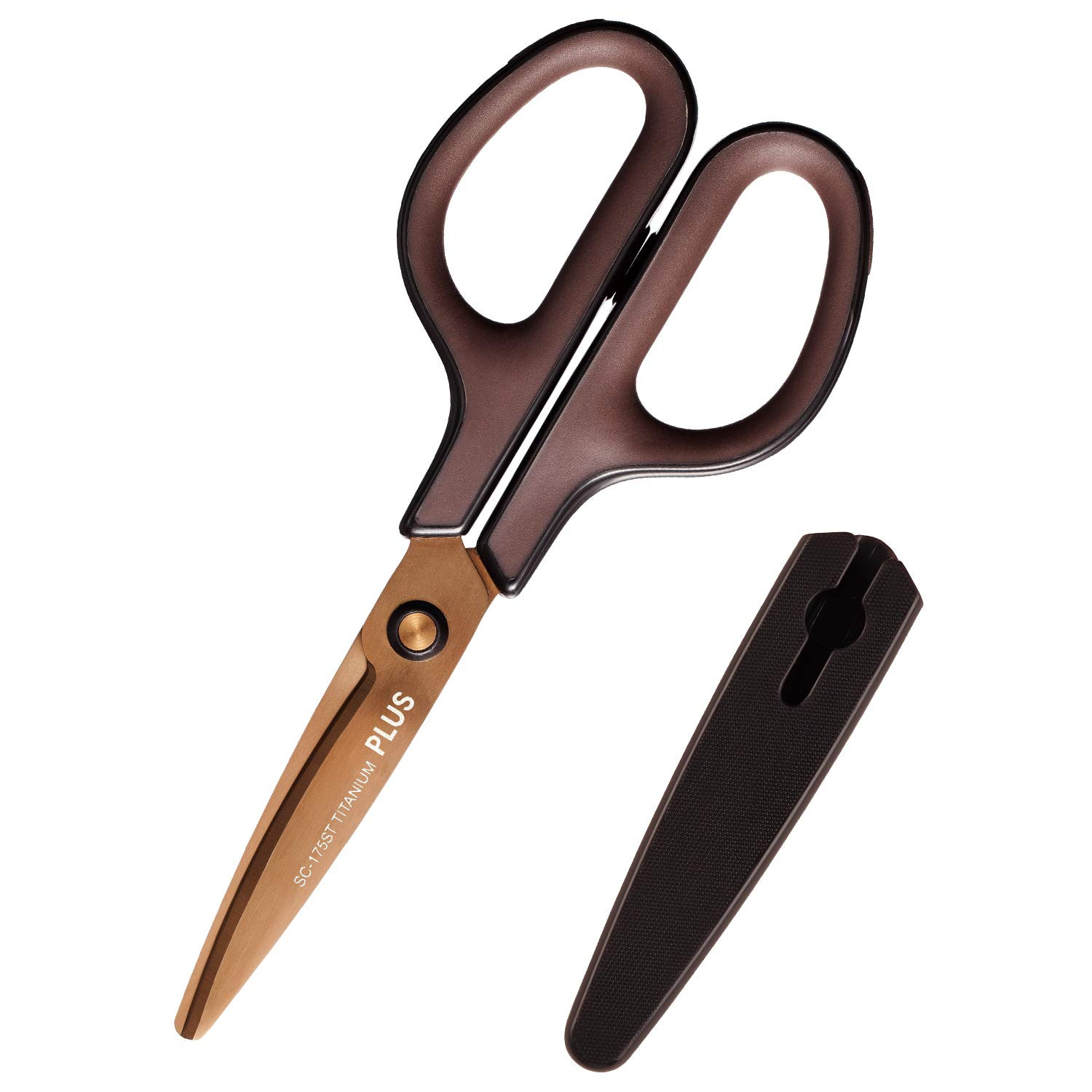 Plus SC-175ST 34-519 Scissors, Fit Cut Curve, Titanium, Continuous Sharpness, Brown | Amazon (US)