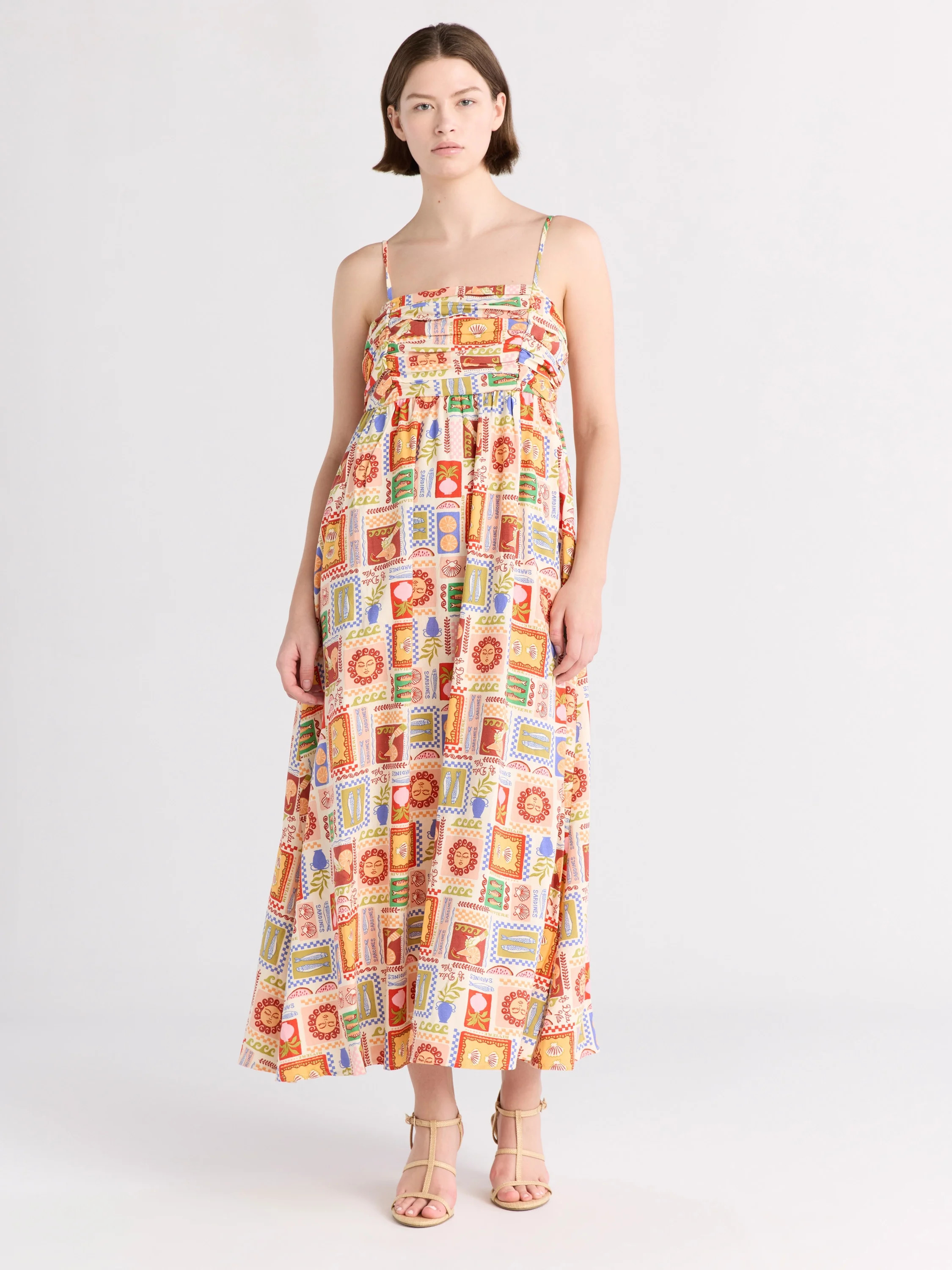 Free Assembly Women's Pleated Linen Blend Maxi Dress, Sizes XS-XXXL | Walmart (US)