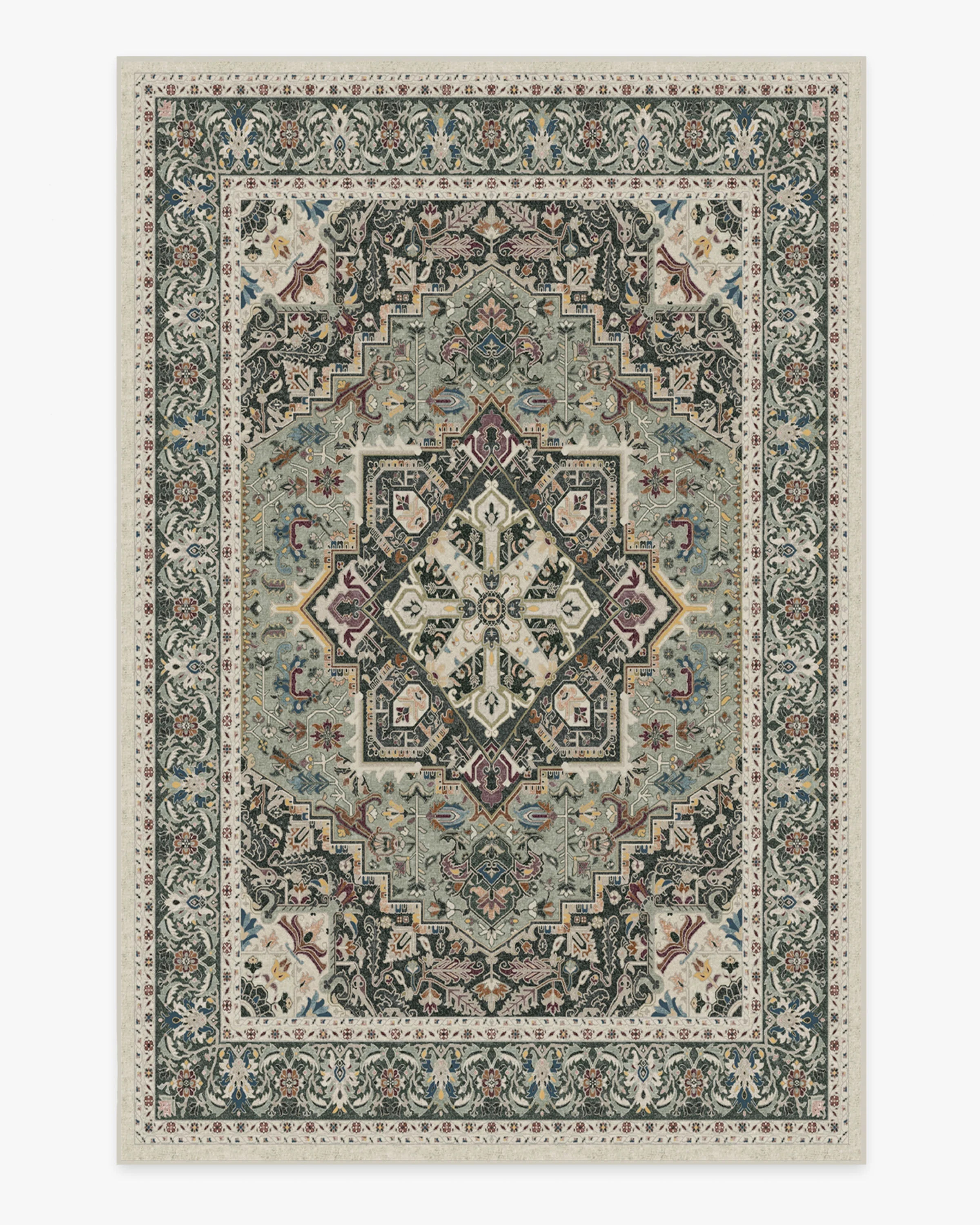 Hendesi Heriz Sage Rug | Ruggable