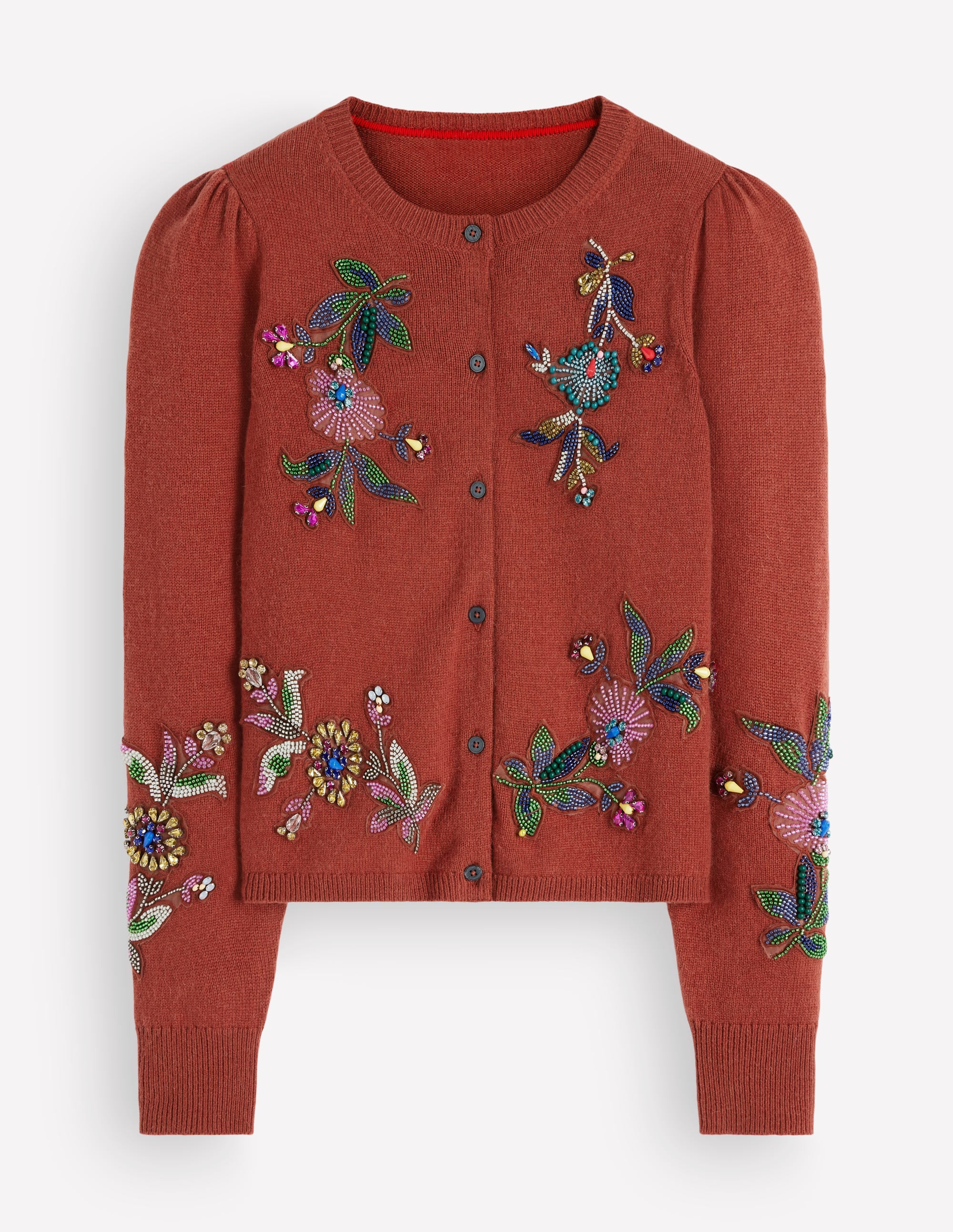 Ria Embellished Knit Cardigan-Gingerbread | Boden (US)