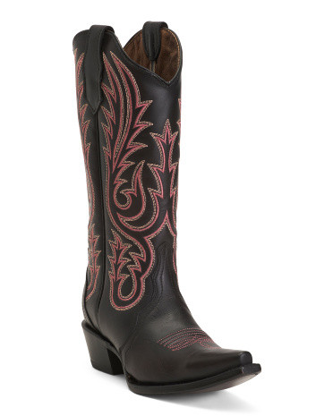 Made In Mexico Leather Embroidery Western Boots | TJ Maxx