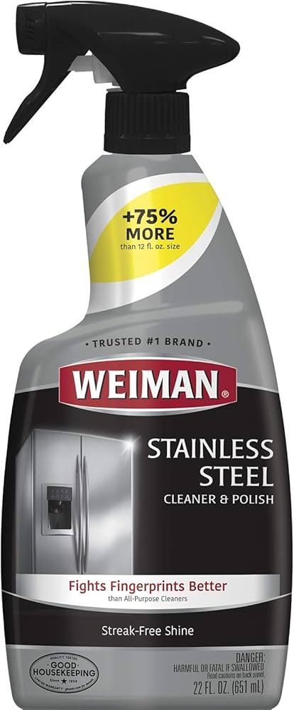 Weiman Stainless Steel Cleaner and Polish - Streak-Free Shine for Refrigerators, Dishwasher, Sink... | Amazon (US)