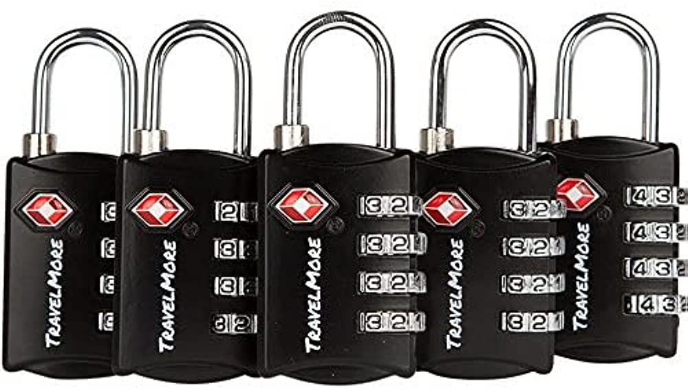 5 Pack TSA Luggage Locks with 4 Digit Combination – Heavy Duty Set Your Own Padlocks for Travel... | Amazon (US)