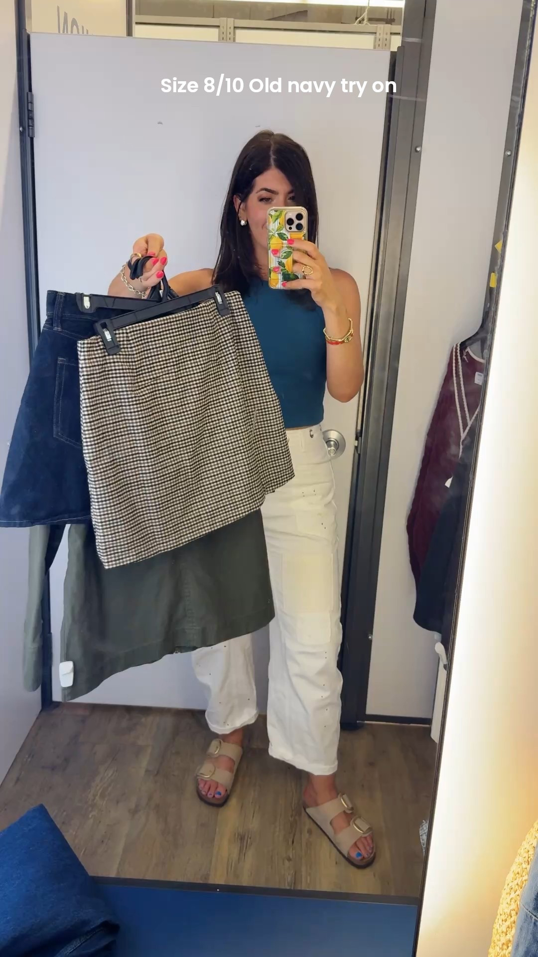 Old navy sale try on
In order:
Black sweater- medium
Black sweater skirt- medium
Red cardigan- XS (holy moly does this run big)
Denim mini skirt- 10
Argyle cardigan- small (ordered medium)
Idk wtf that lace and houndstooth is but yuck
Pointelle short sleeve sweater- medium
Barrel jeans- 8 regular but need a tall 
Barn jacket- small (runs big)
Floral tank- medium
Ruffle blouse- medium
Baggy jeans- 6 short (it’s what the store had but these run big,
I would do an 8 tall or regular)
Half zip sweatshirt- medium
Black lace tee- medium


#LTKSaleAlert #LTKMidsize #LTKFindsUnder50