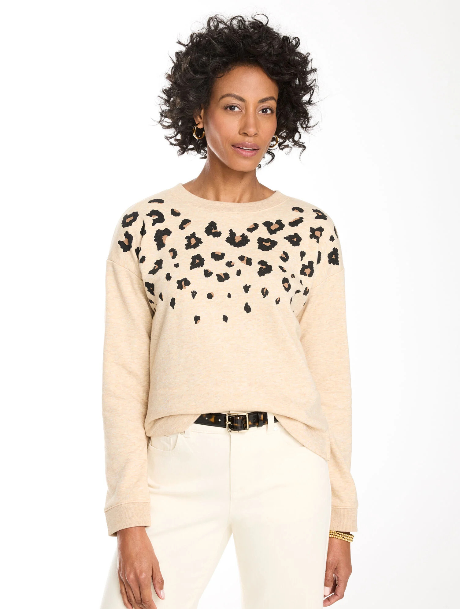 French Terry Sweatshirt - Modern Leopard | Talbots