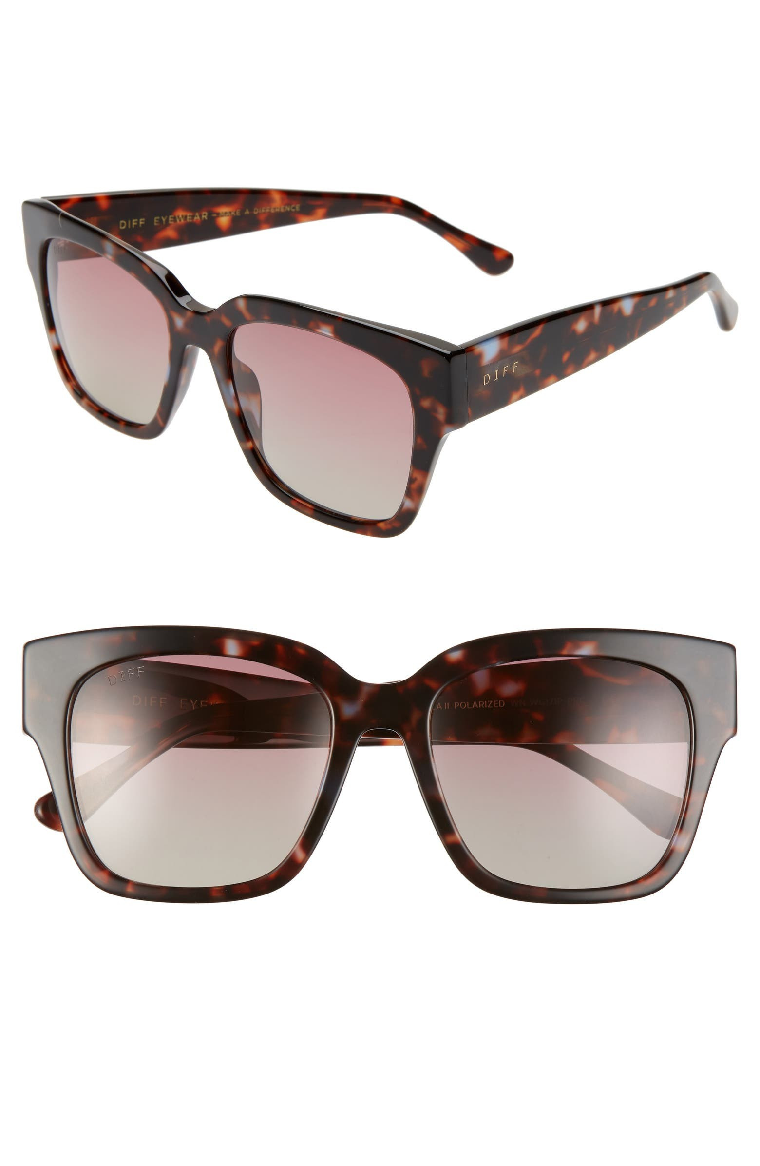 Bella II 55mm Polarized Square Cat Eye Sunglasses | Nordstrom