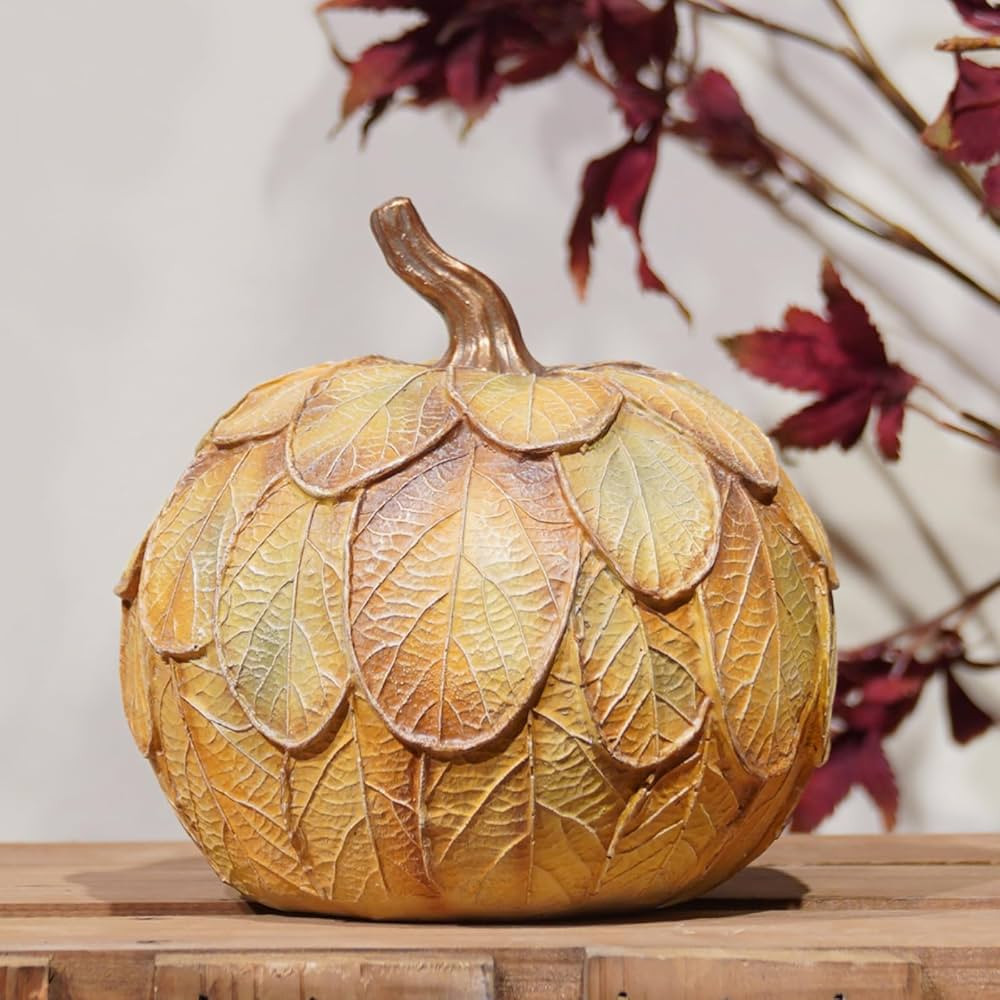 DiliComing Fall-Decorations for Home Fake-Pumkin - 6.5 Inch Artificial Pumpkin Halloween Decor, D... | Amazon (US)