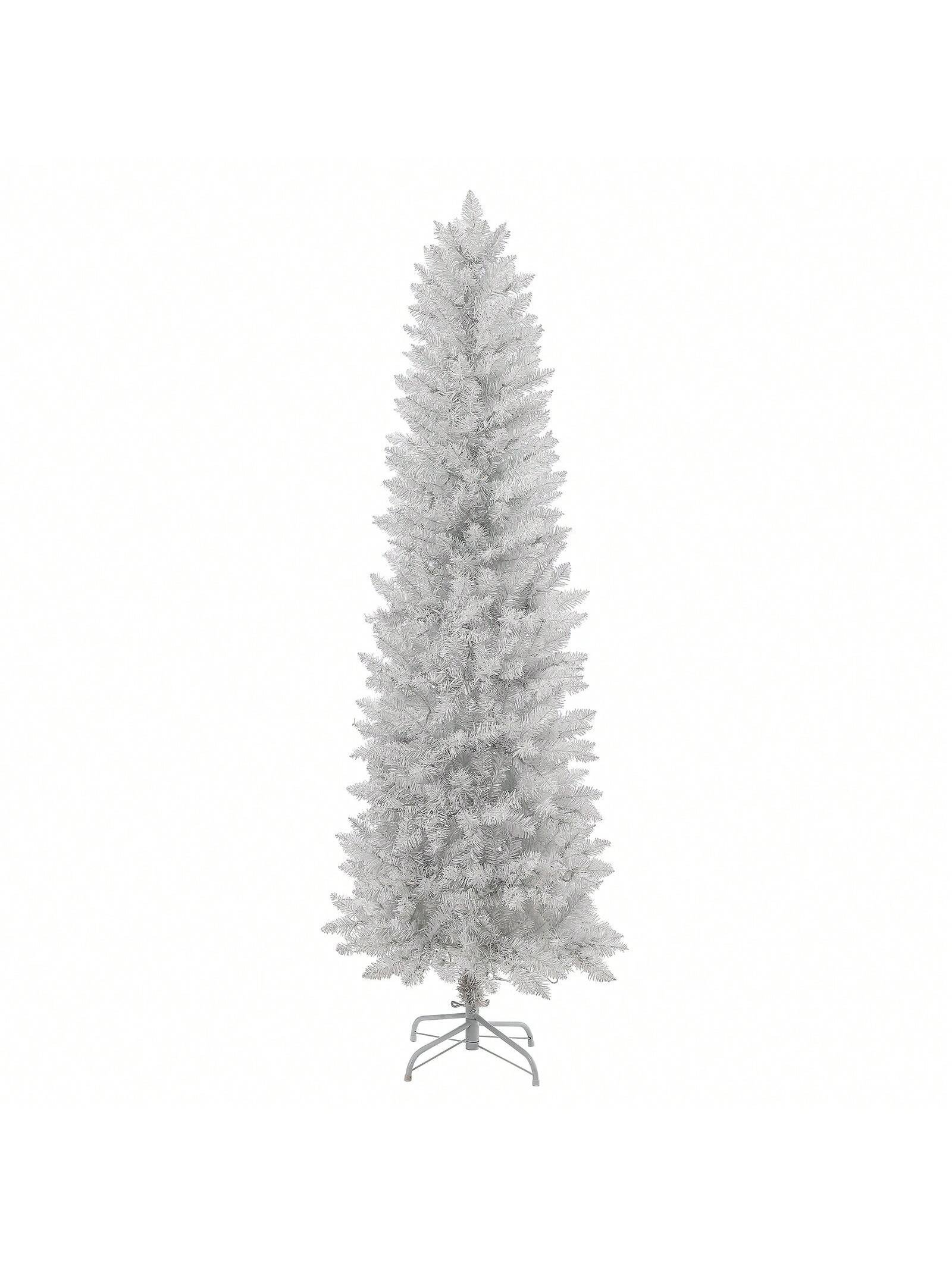 Árbol de Navidad blanco de 6 pies de altura con forma de lápiz, árbol de Navidad artificial de... | SHEIN