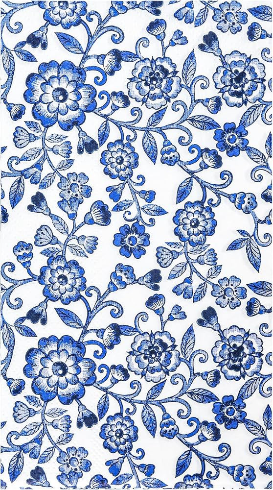 Blue Floral Guest Napkins Disposable Blue and White Hand Towels Decorative Watercolor Spring Flow... | Amazon (US)