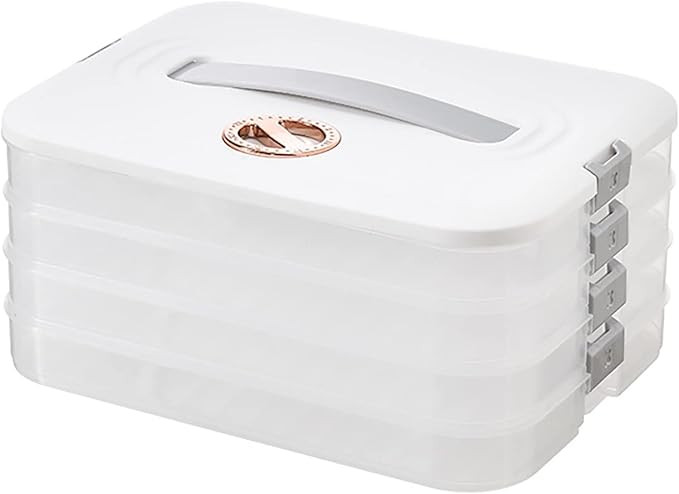 Jonvin 4-Layer Food Storage Containers,Food Storage Containers with Lids Dumpling Storage Box,Goo... | Amazon (US)