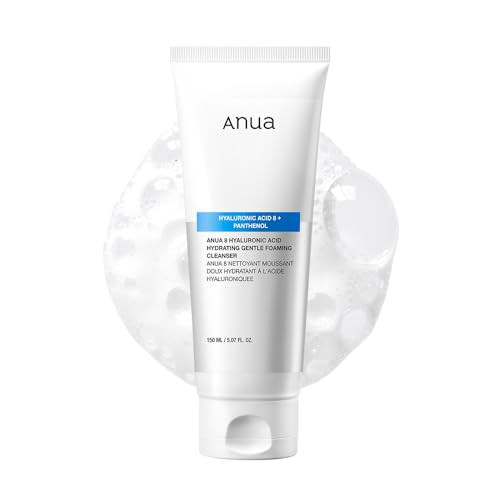 ANUA Hydrating Gentle Foaming Cleanser, Hyaluronic Acid, Glycerin, Zinc, Panthenol, Korean Face Wash for Dry Skin, for Double Cleansing, Korean Skincare (150ml/5.07fl oz.) | Amazon (US)
