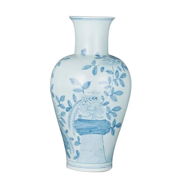 Blue & White Fairy Vase Pheasant Flower Motif | Scout & Nimble