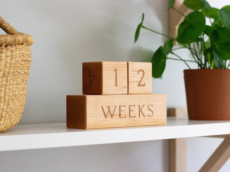 Wooden Milestone Blocks • Modern Wood Number Blocks for Milestones and Countdowns • Days, We... | Etsy (US)