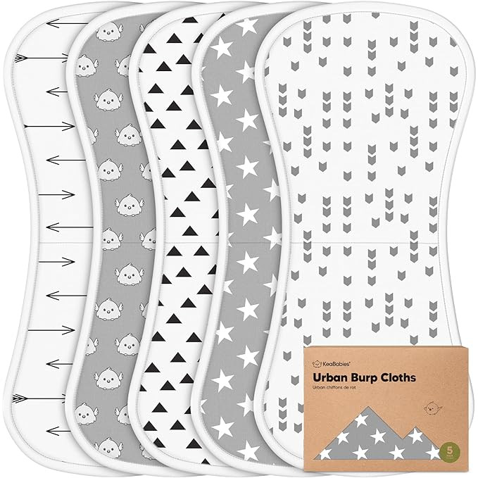 Organic Burp Cloths for Baby Boys and Girls - 5-Pack Super Absorbent Burping Cloth, Burp Clothes,... | Amazon (US)