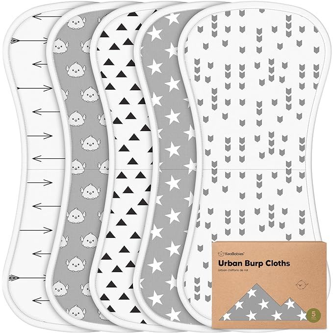 Organic Burp Cloths for Baby Boys and Girls - 5-Pack Super Absorbent Burping Cloth, Burp Clothes,... | Amazon (US)