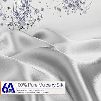 Natural Silk Pillowcase for Hair and Skin with Hidden Zipper, 22 Momme, 600 Thread Count 100% Mul... | Amazon (US)