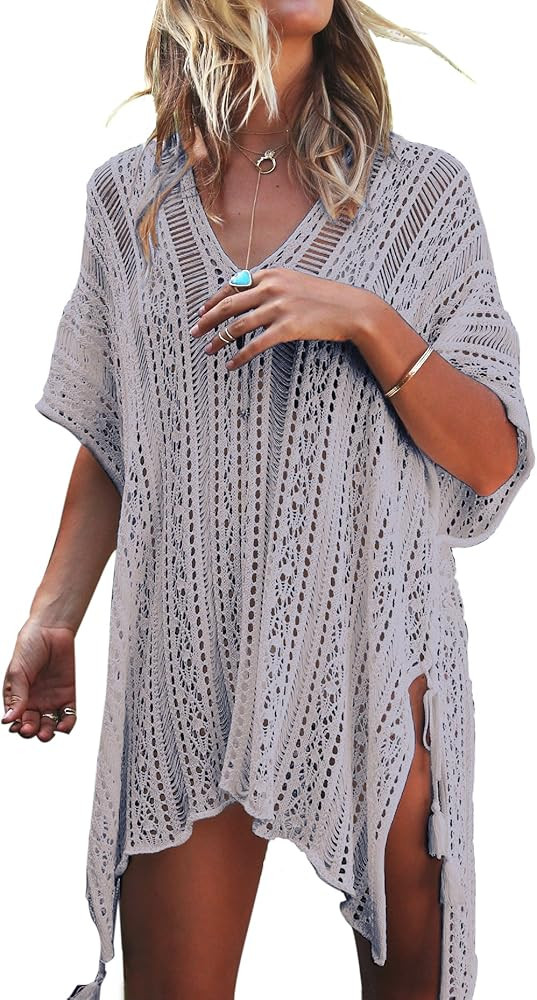 Jeasona Women’s Bathing Suit Cover Up for Beach Pool Swimwear Crochet Dress | Amazon (US)