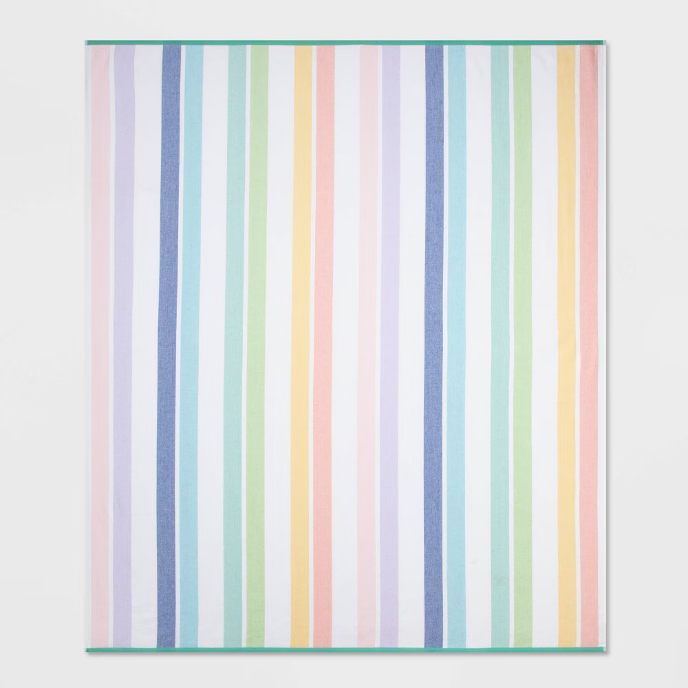 Oversized Rainbow Striped Beach Towel - Sun Squad | Target