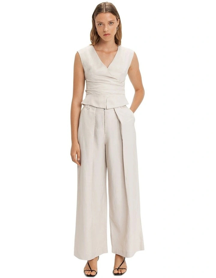 Faux Wrap Top in Stone | Myer