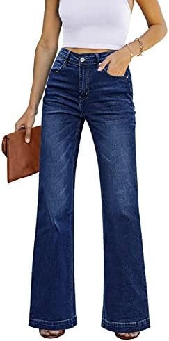 GRAPENT Womens Flare Jeans High Waisted Wide Leg Baggy Jean for Women Stretch Denim Pants | Amazon (US)