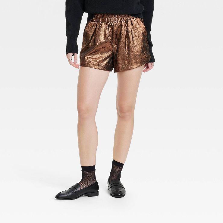 Women's High-Rise Metallic Shorts - A New Day™ | Target