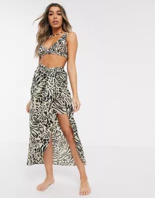 Billabong Sun Safari midi sarong in animal | ASOS US