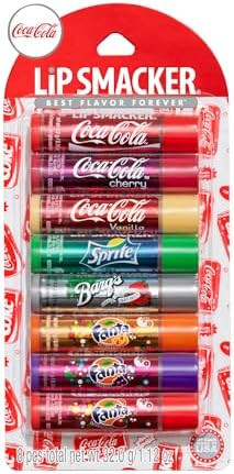 Lip Smacker Coca-Cola Flavored Balm, 8 Count, Flavors Coke, Cherry Vanilla Sprite, Root Beer, Ora... | Amazon (US)