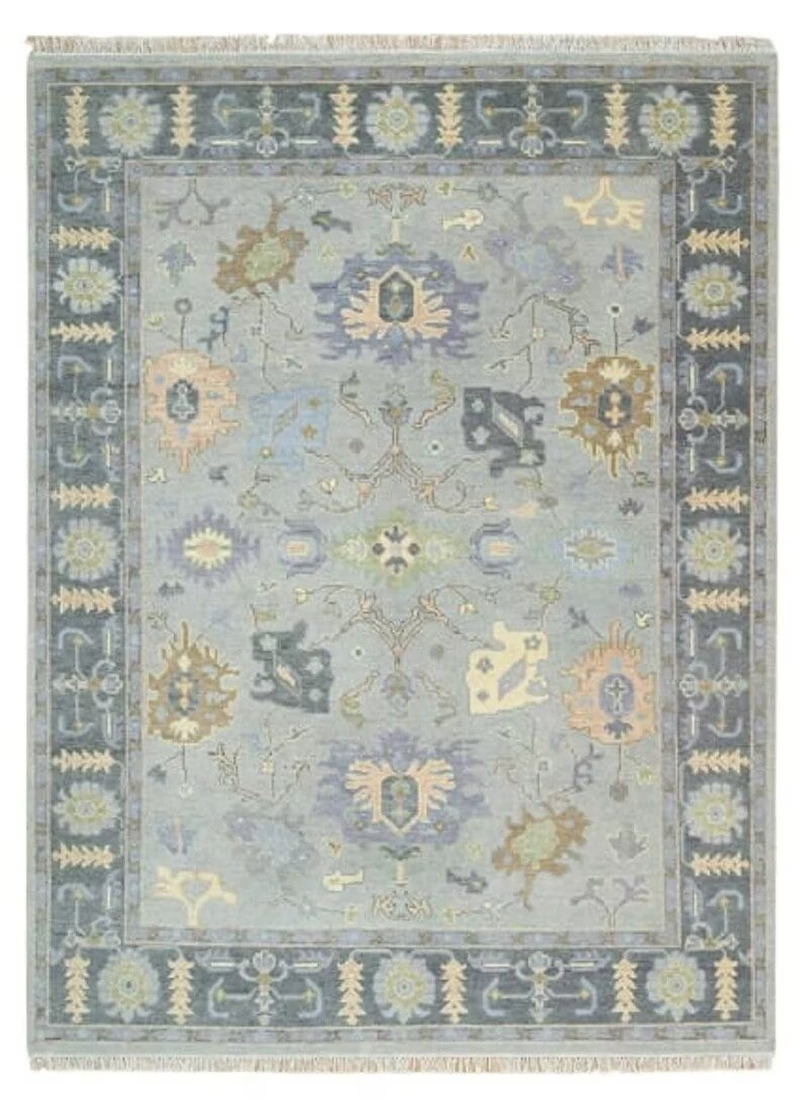 5x8 Blue White Oushak Made to Order in Any Size - Etsy | Etsy (US)