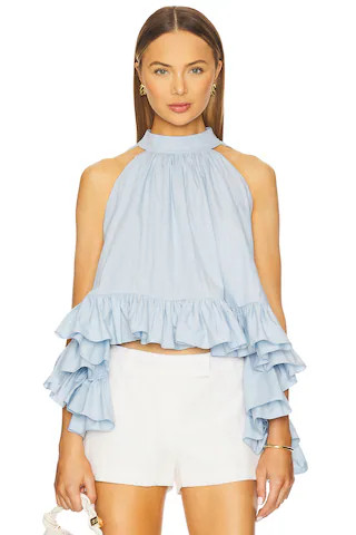 Azeeza Plath Top in Powder Blue from Revolve.com | Revolve Clothing (Global)