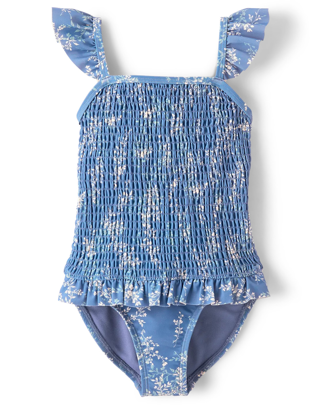 Girls Sleeveless Floral Smocked Flutter One Piece Swimsuit - Swim Shop - BLUE | Gymboree | Gymboree