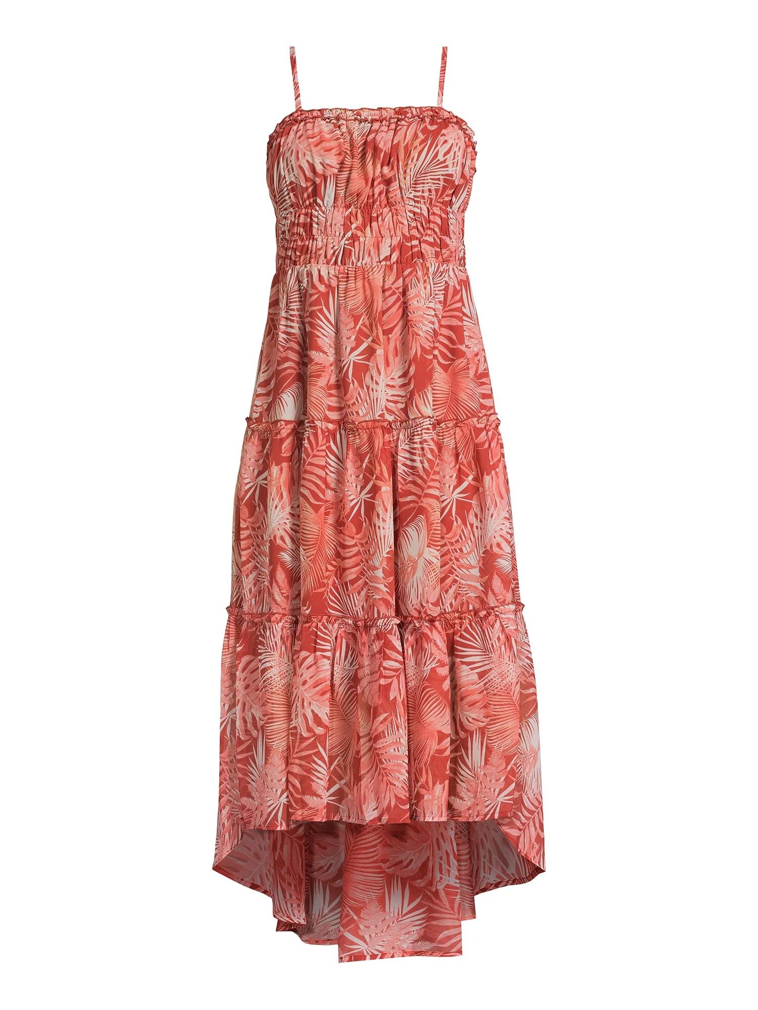 No Boundaries Juniors’ Ruffle High Low Dress, Sizes XS-XXXL | Walmart (US)