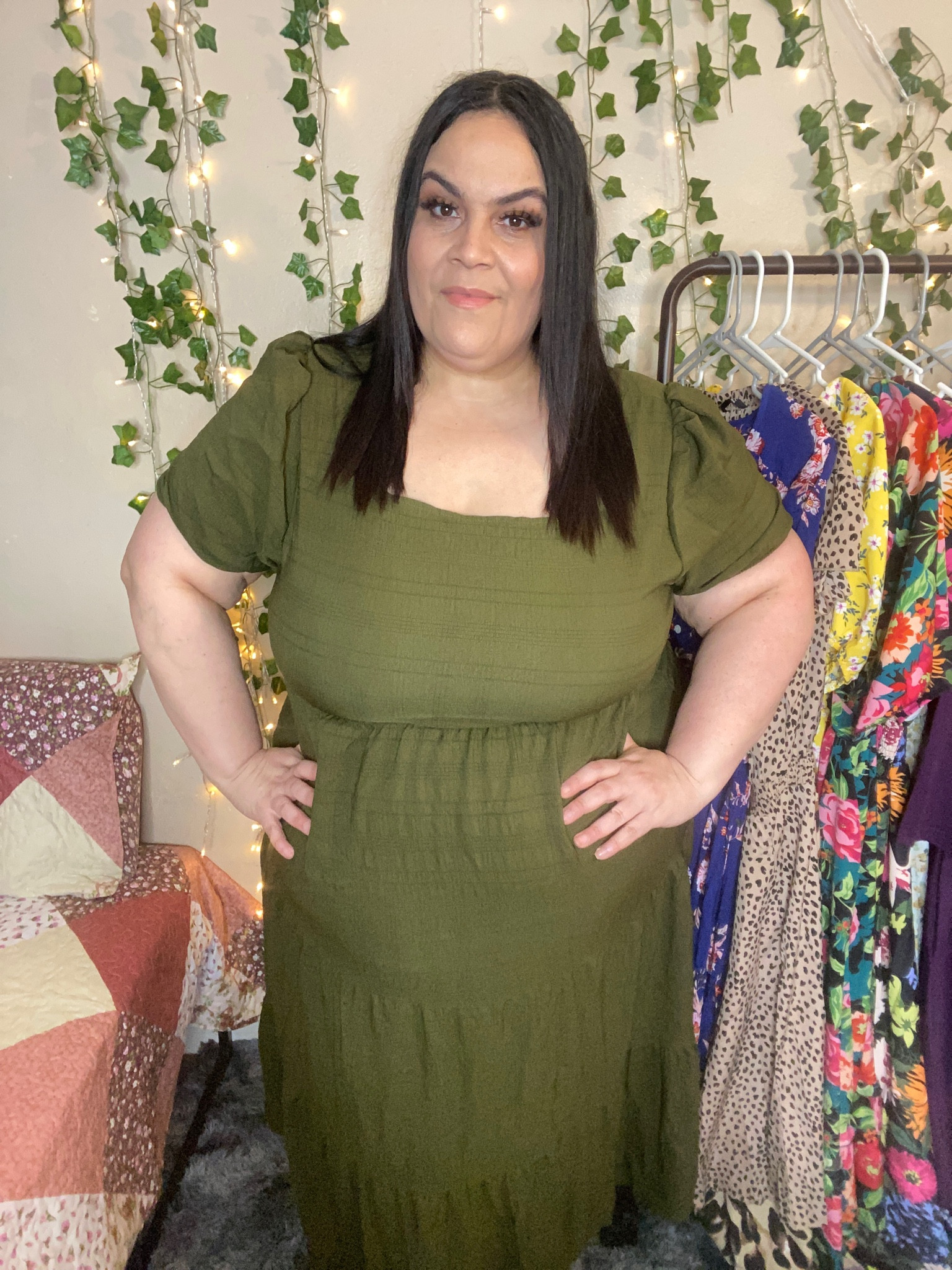 Obsessed with this Olive Green Dress! It’s perfect for a summer to fall transitional dress. #plussize #summerdress #Falldress #shein

#LTKPlusSize
